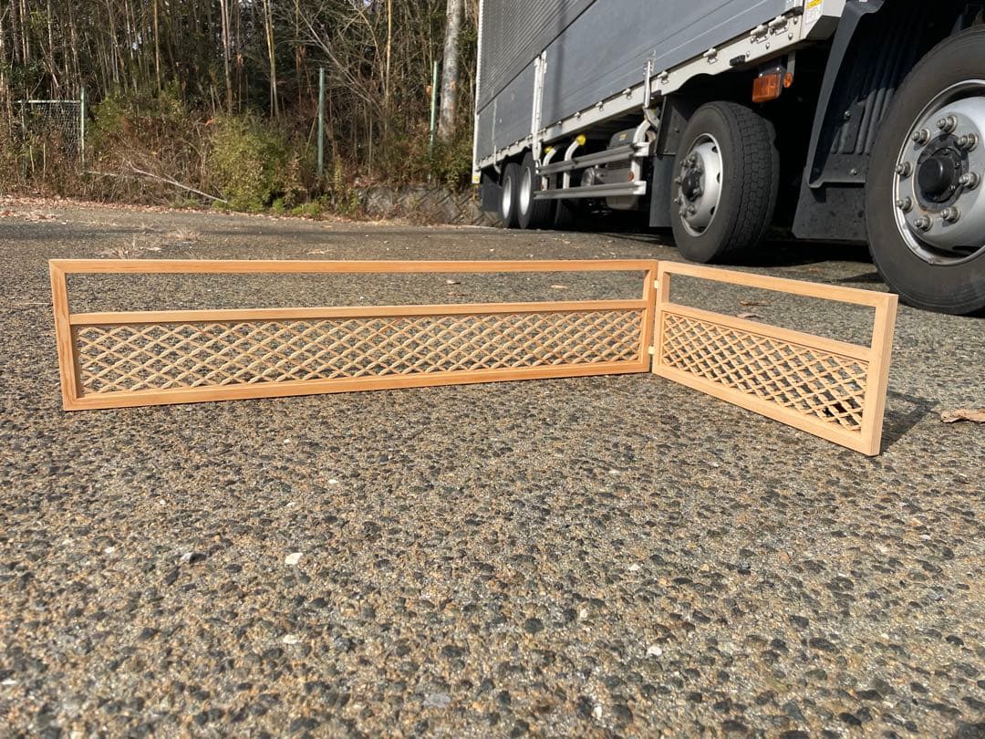 煎茶炉屏風　組子 組子細工 建具職人 日本伝統 桧木　透彫　煎茶道具