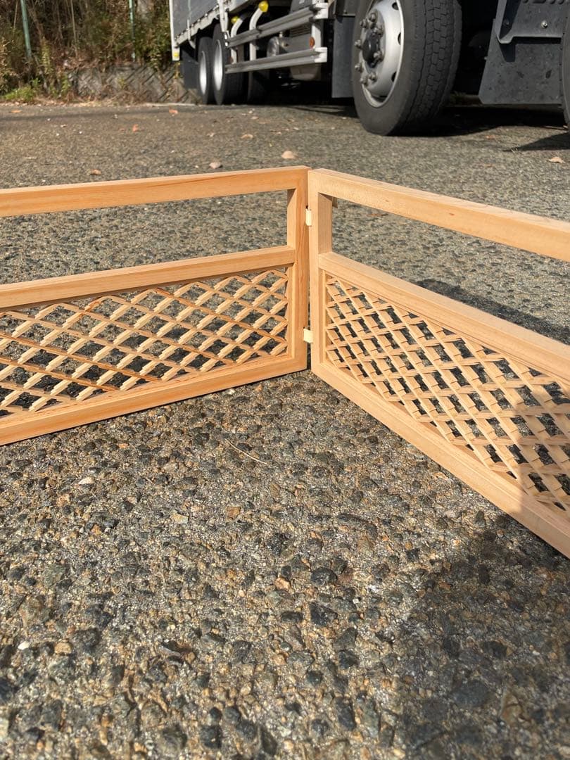 煎茶炉屏風　組子 組子細工 建具職人 日本伝統 桧木　透彫　煎茶道具
