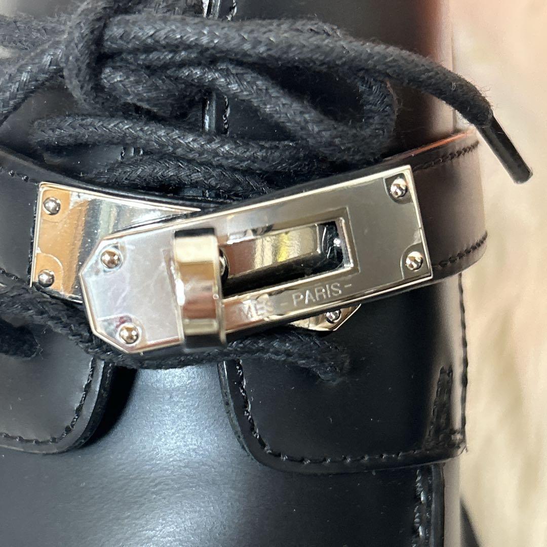 未使用級　HERMES エルメス　革靴　ケリー　ダービー　ファースト　36 黒