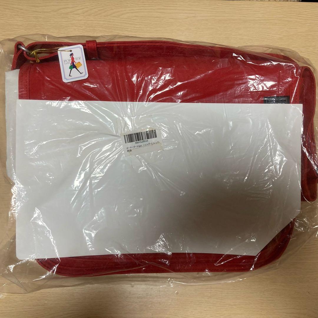 PORTER GIRL NAKED ショルダーバッグ L レッド(新品未使用)