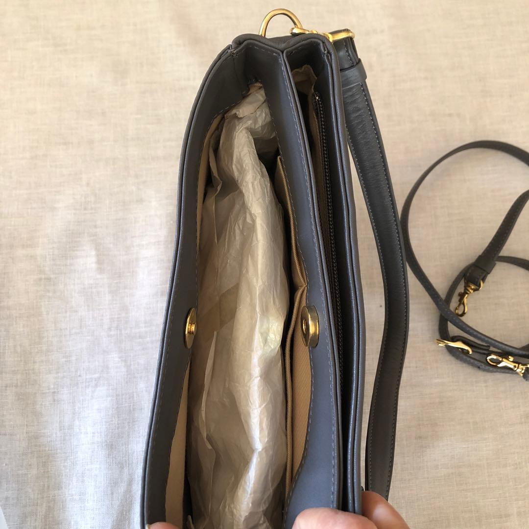 プチポワン　花柄刺繍 ハンドバッグ グレー　ショルダーバッグにも　久家道子