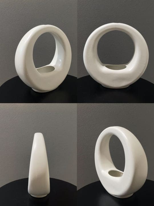 アンティーク ビンテージ 花瓶 陶器 一輪挿し 月 フラワーベース