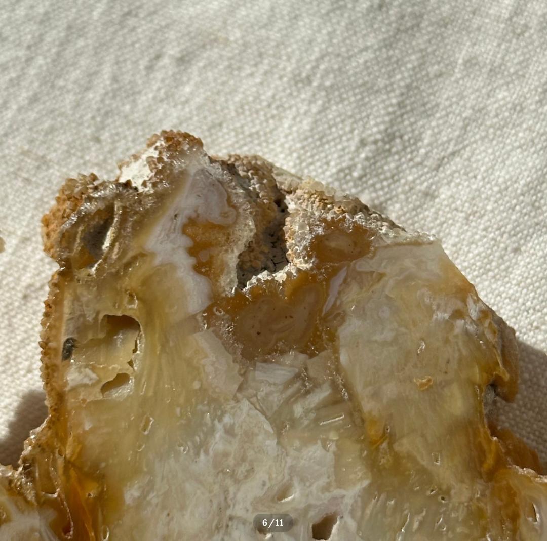 【瑪瑙】アゲート スライス シリカ化 カルセドニー × セレナイト