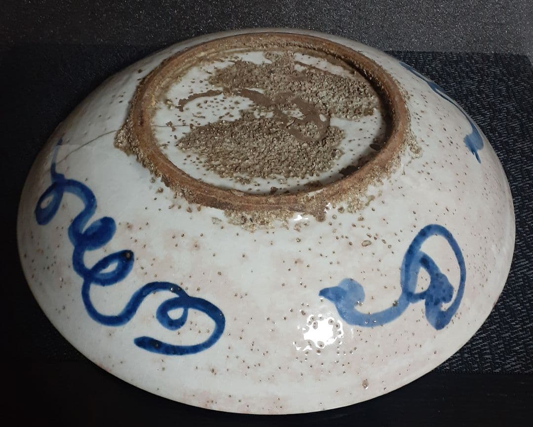 【本物保証❗️】中国古美術　中国古陶磁　明朝明代　17世紀前期　呉須　鳥図　大鉢