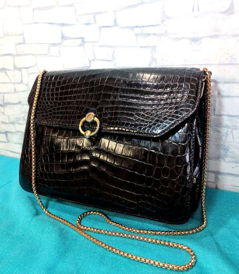 ♥マーガレット♥極美品♥グッチ GUCCI ショルダーバッグ クロコダイル