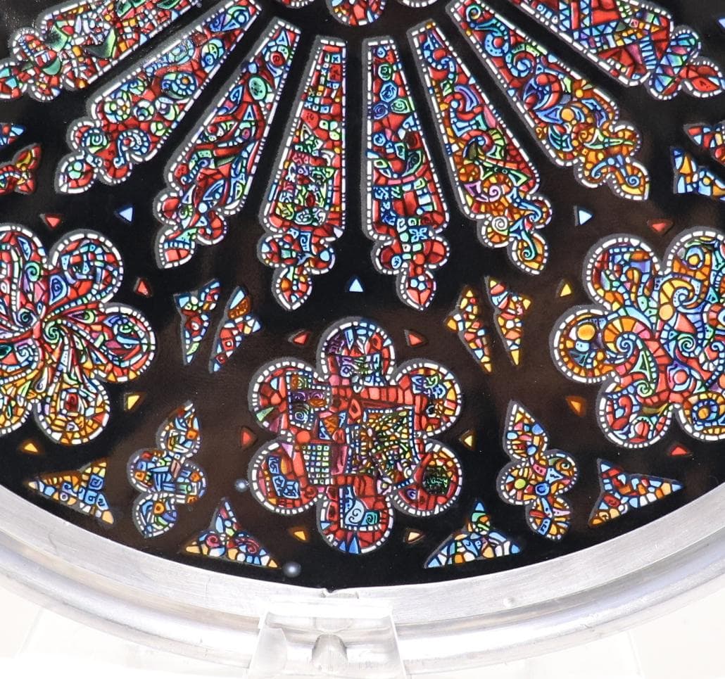 大型 ワシントン大聖堂 ヴィンテージ ステンドグラス バラ窓 ローズ ウィンドウ