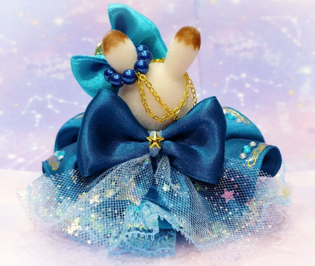 【さらママ】ドール　赤ちゃん　ドレス　ピンク　水色　水瓶座　2月　星座