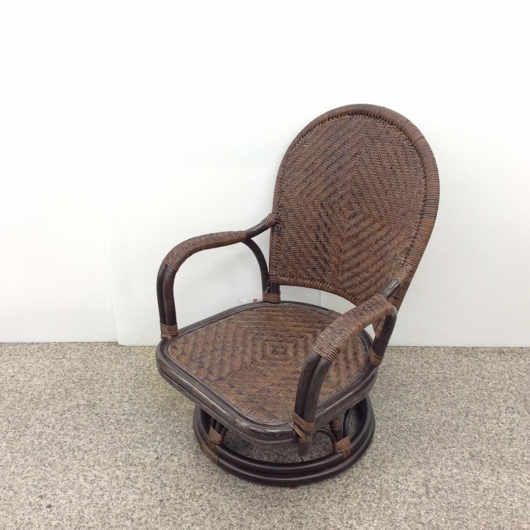 未使用品 カザマ オリッサ ハイバックシーベルチェア ラタン 回転式 ２