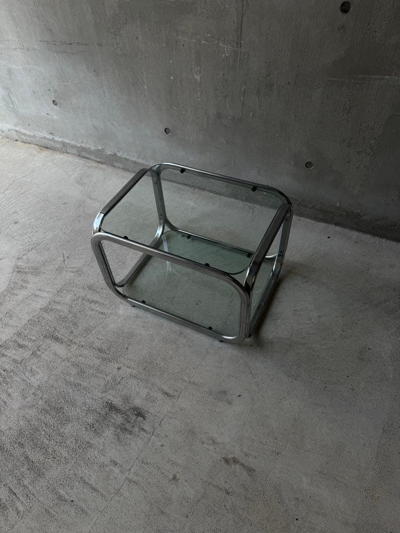 スペースエイジ　ガラストップテーブル