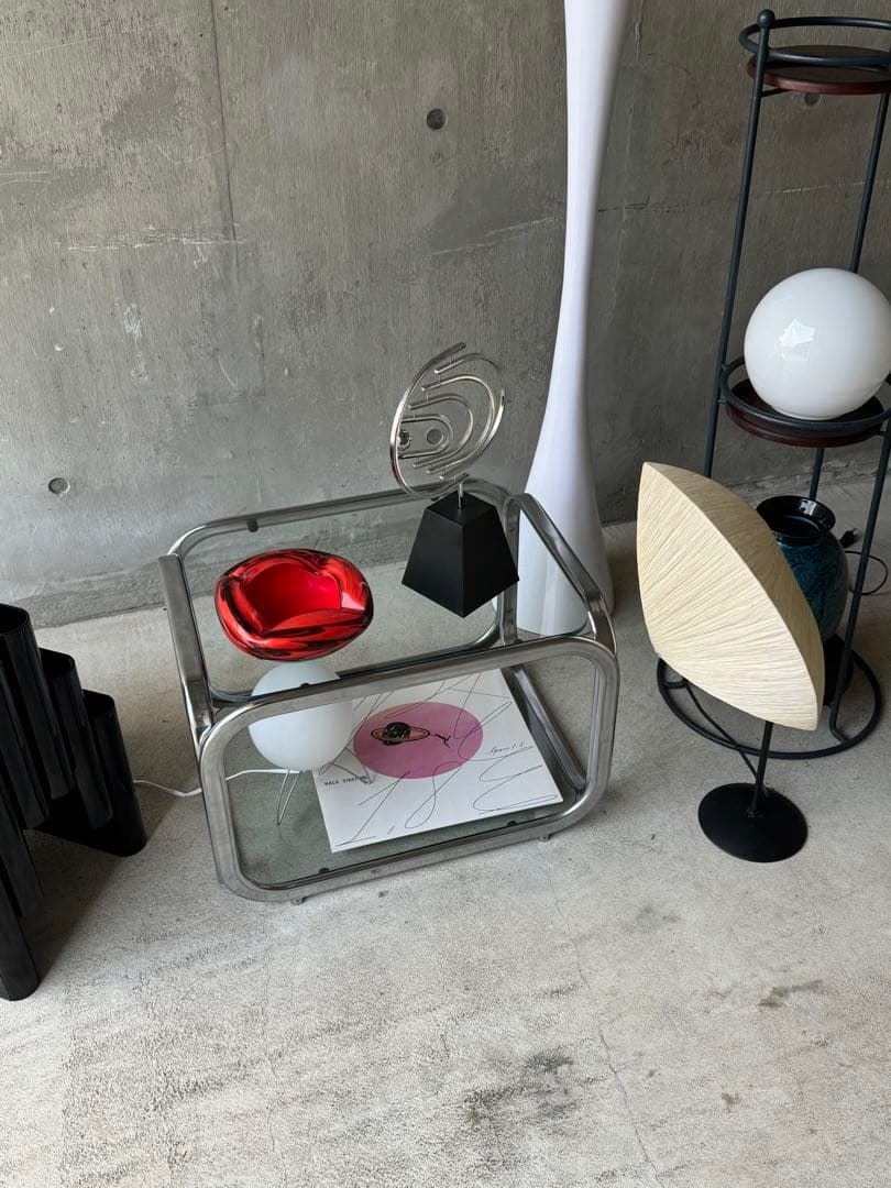 スペースエイジ　ガラストップテーブル