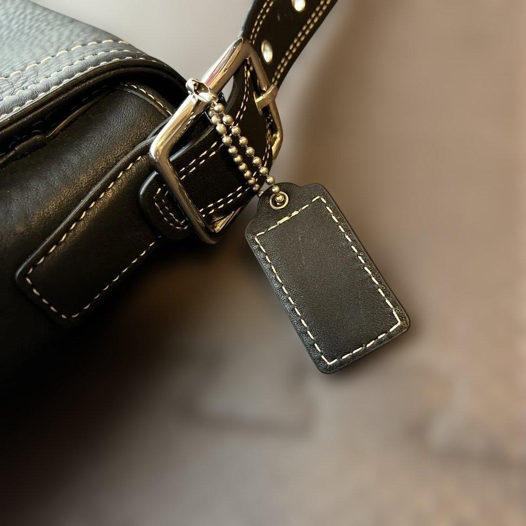 【新品】COACHコーチ ショルダーバッグ レザー 黒 ブラック F13957