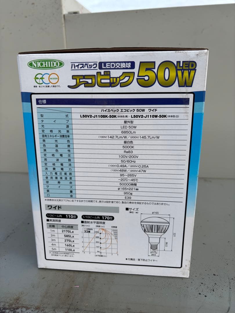 NICHIDO エコビック　50W LED電球 E39