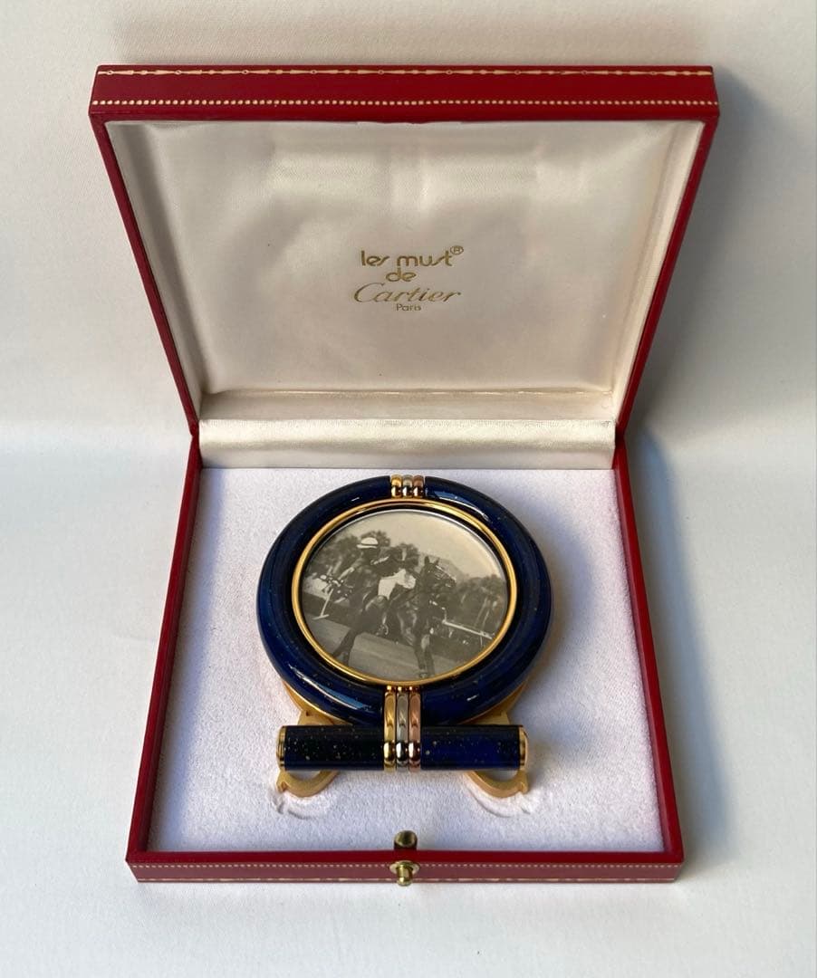 カルティエ　希少　トリニティ スリーカラー　ブルーカボション　フォトフレーム