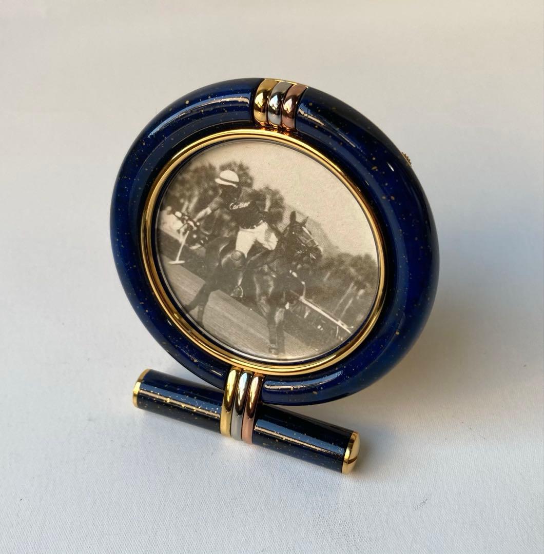 カルティエ　希少　トリニティ スリーカラー　ブルーカボション　フォトフレーム
