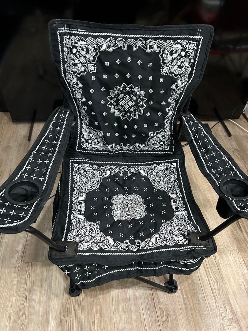 【希少モデル】Coleman × BEAMS コラボチェア ペイズリー赤&黒