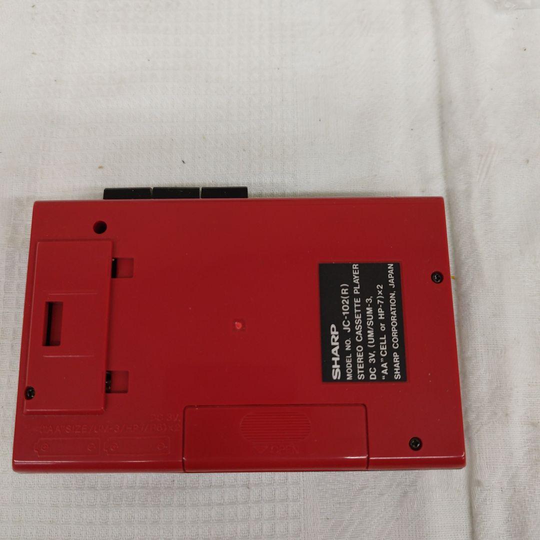 【未使用品】昭和レトロ SHARP JC-102(R) 赤 カセットプレーヤー