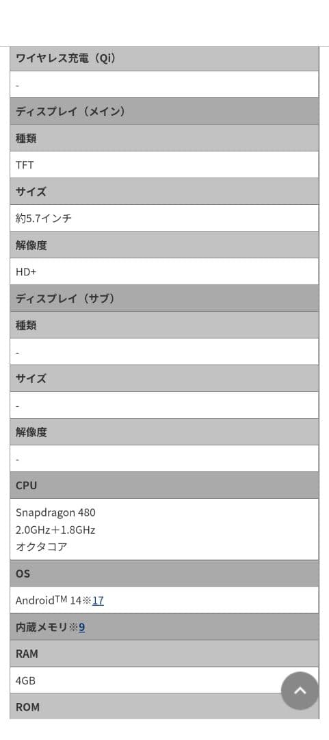 docomo版Simフリー arrows We F-51B 本体 ホワイト