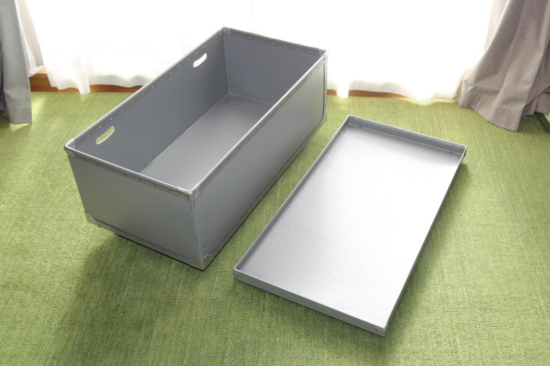 【中古】フタ・キャスター付き　収納ケース　幅84×奥46×高36　②