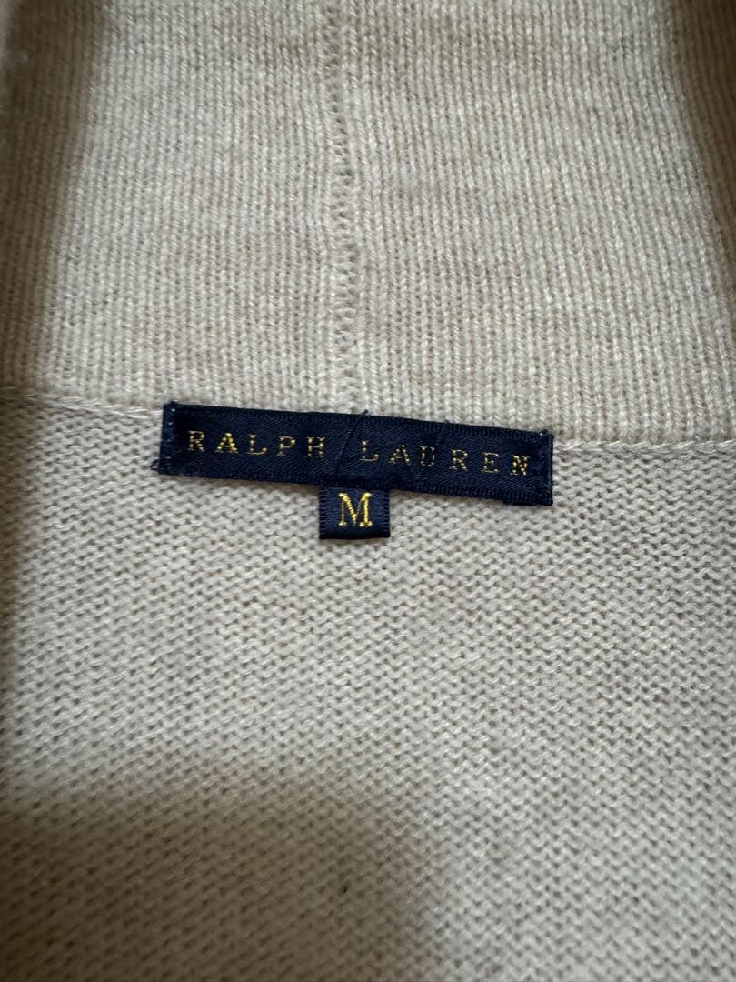 【最高級カシミヤ100%】ラルフローレン ロングガウンカーディガン RL刺繍 M