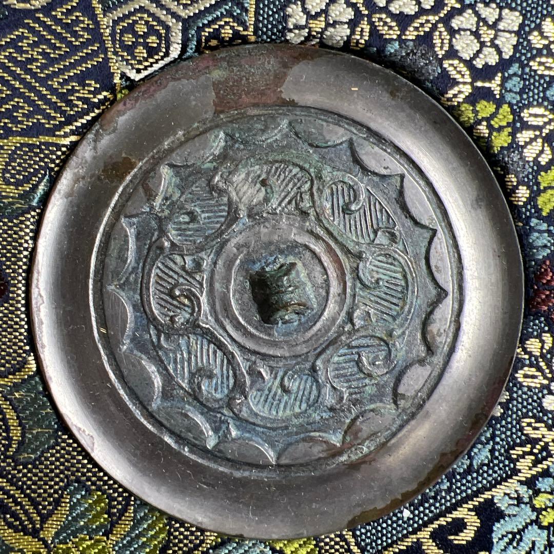 中国漢時代　古銅古鏡　仕立箱付　366g 東な7-1221☆2F
