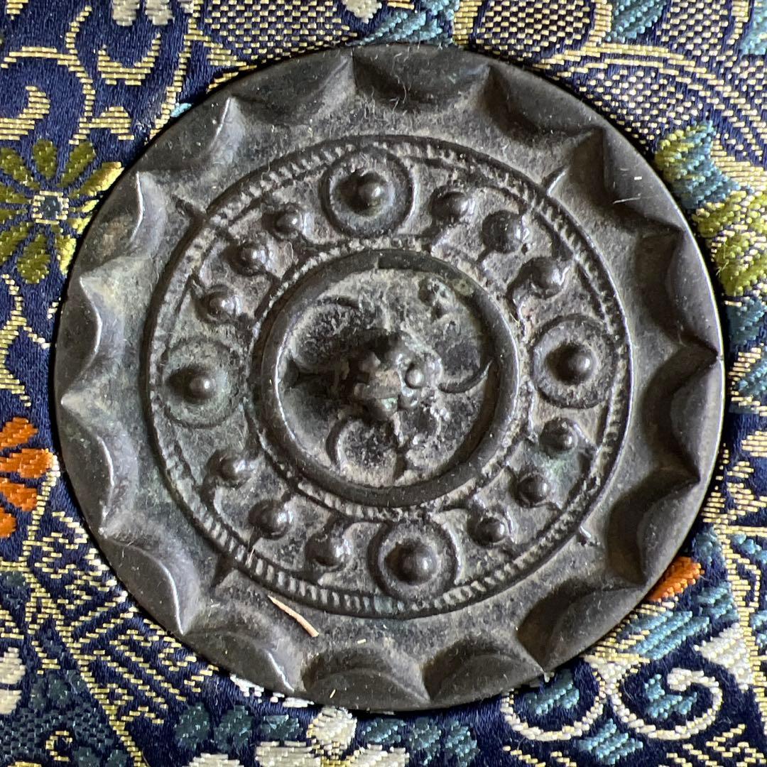 中国漢時代　古銅古鏡　仕立箱付　366g 東な7-1221☆2F
