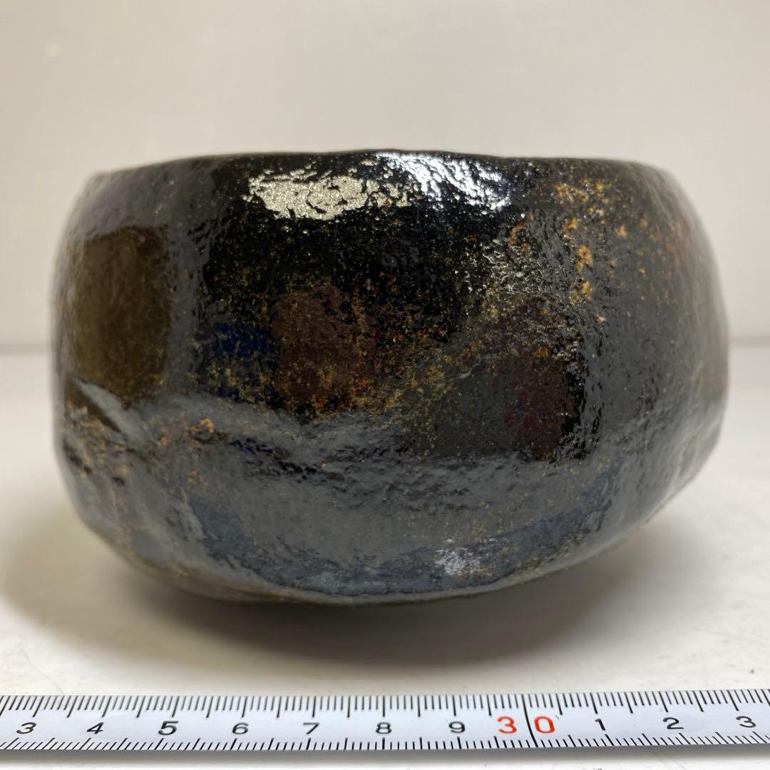 ☆茶3佐々木昭楽 光悦写 紙屋 黒楽茶碗 共箱 東T8-0209①