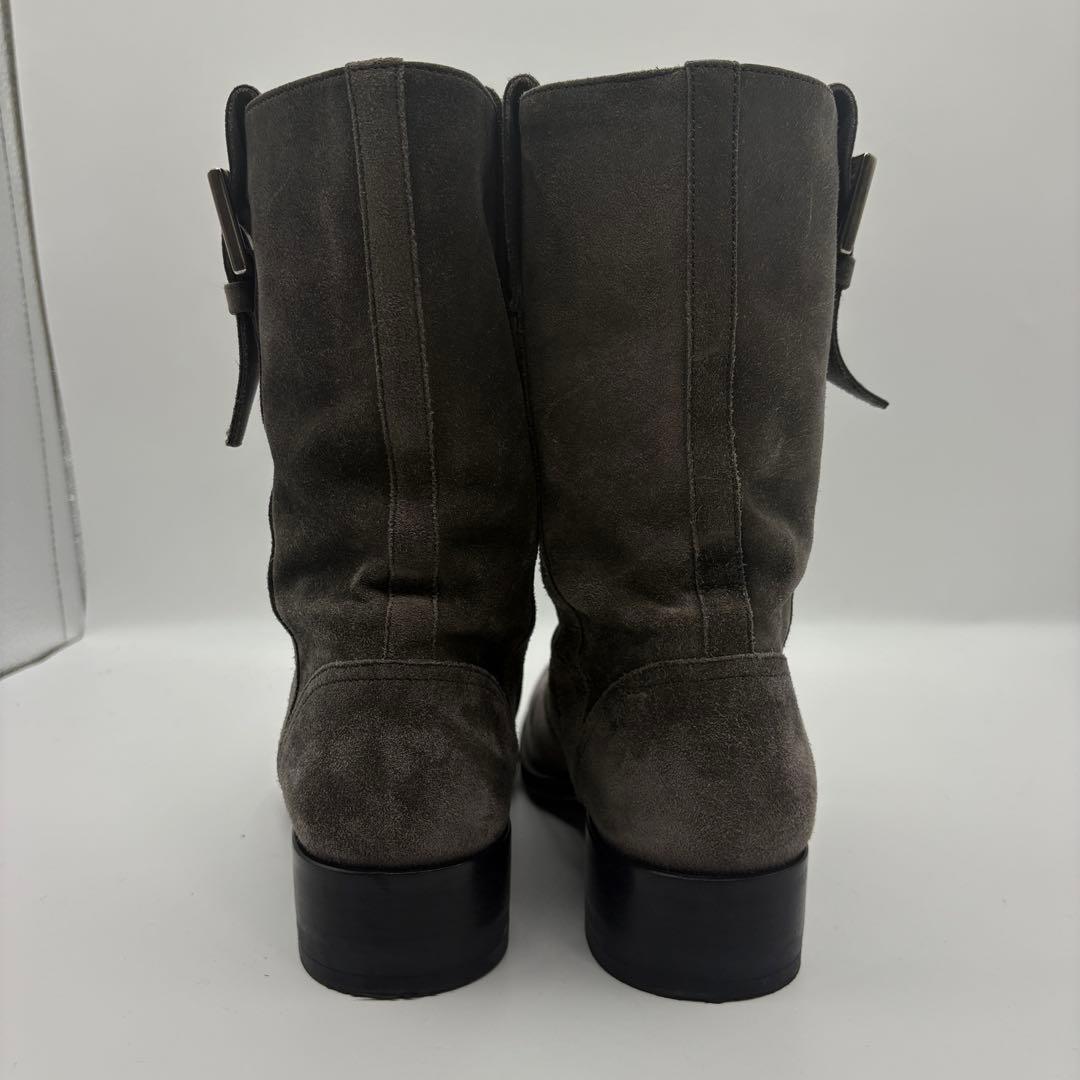 CHANEL シャネル スエード ミドルブーツ グレー 35.5（23cm）