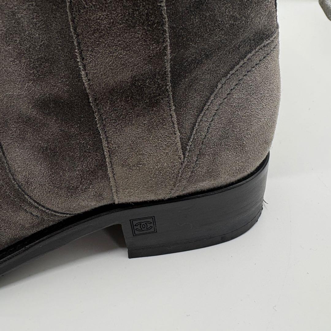 CHANEL シャネル スエード ミドルブーツ グレー 35.5（23cm）