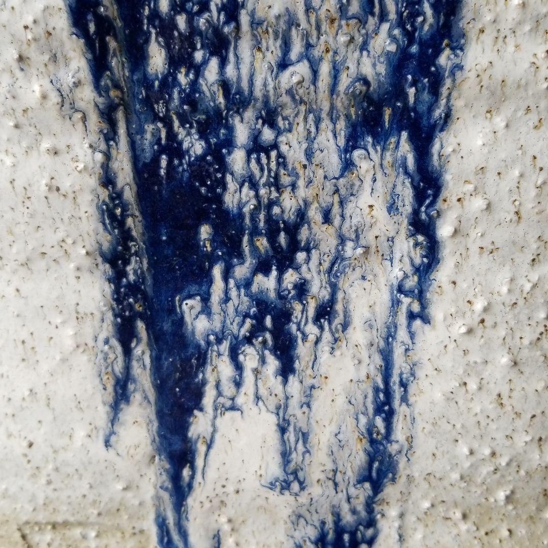 信楽焼 傘立て 白砂青釉流し 高さ４５cm