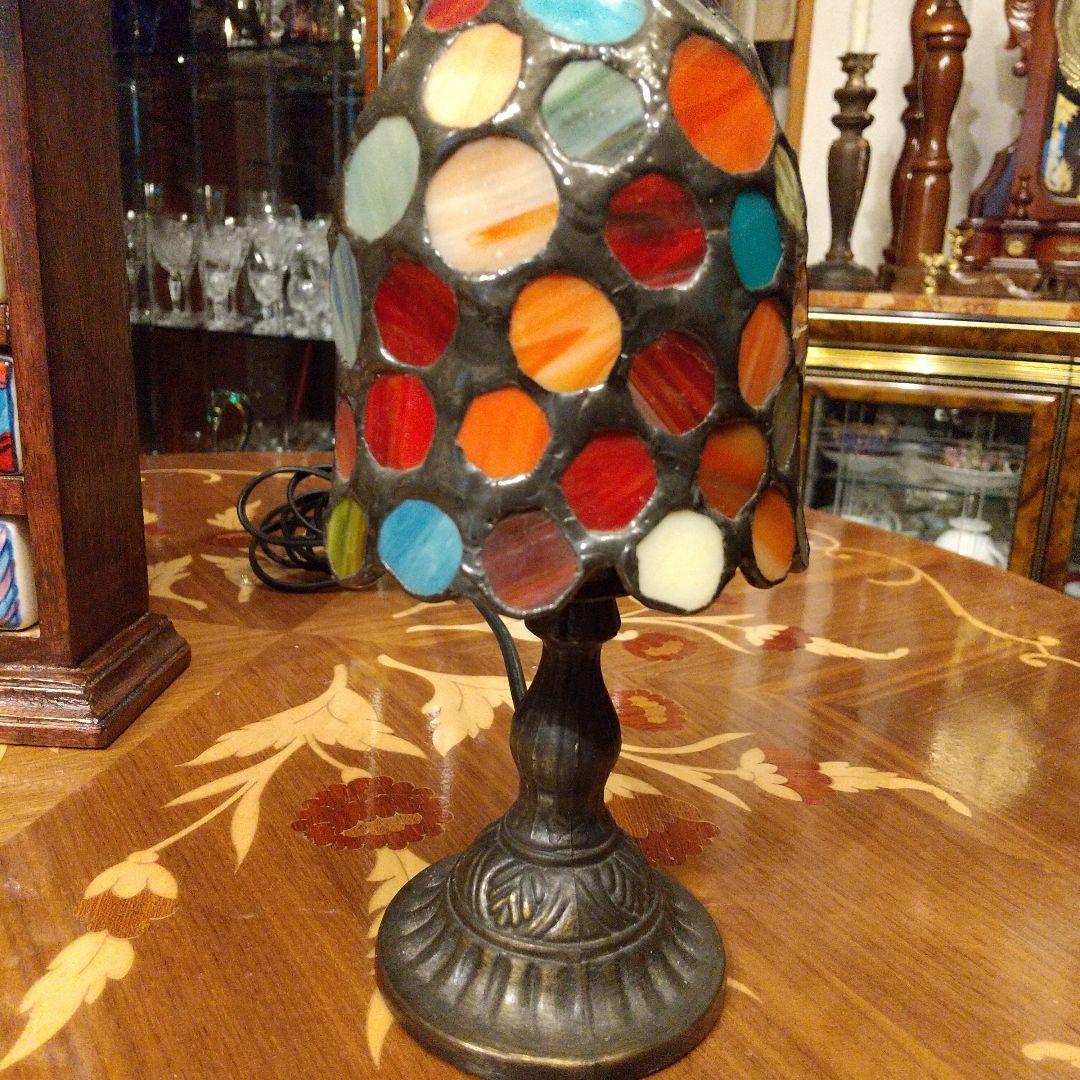 ハンドメイド 引き出し 小物入れランプ ステンドグラスミニランプ