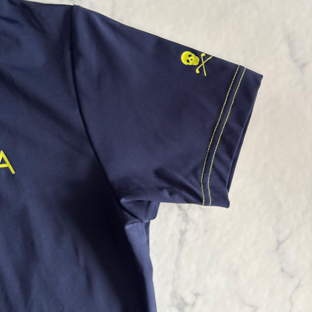 マーク＆ロナ モックネック Tシャツ ゴルフウェア ネイビー 38