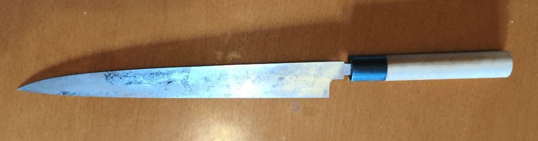 正本 柳葉包丁 刃渡り26cm 柄14cm 厚み2.5〜4mm 重さ150g