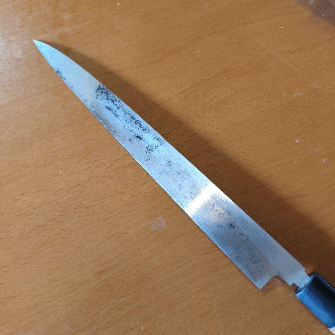 正本 柳葉包丁 刃渡り26cm 柄14cm 厚み2.5〜4mm 重さ150g