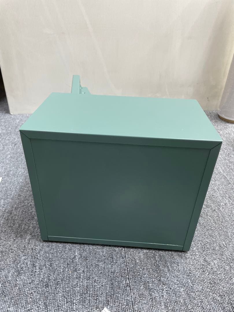 三和化研 ダイヤル式 金庫 緑色 鍵付き