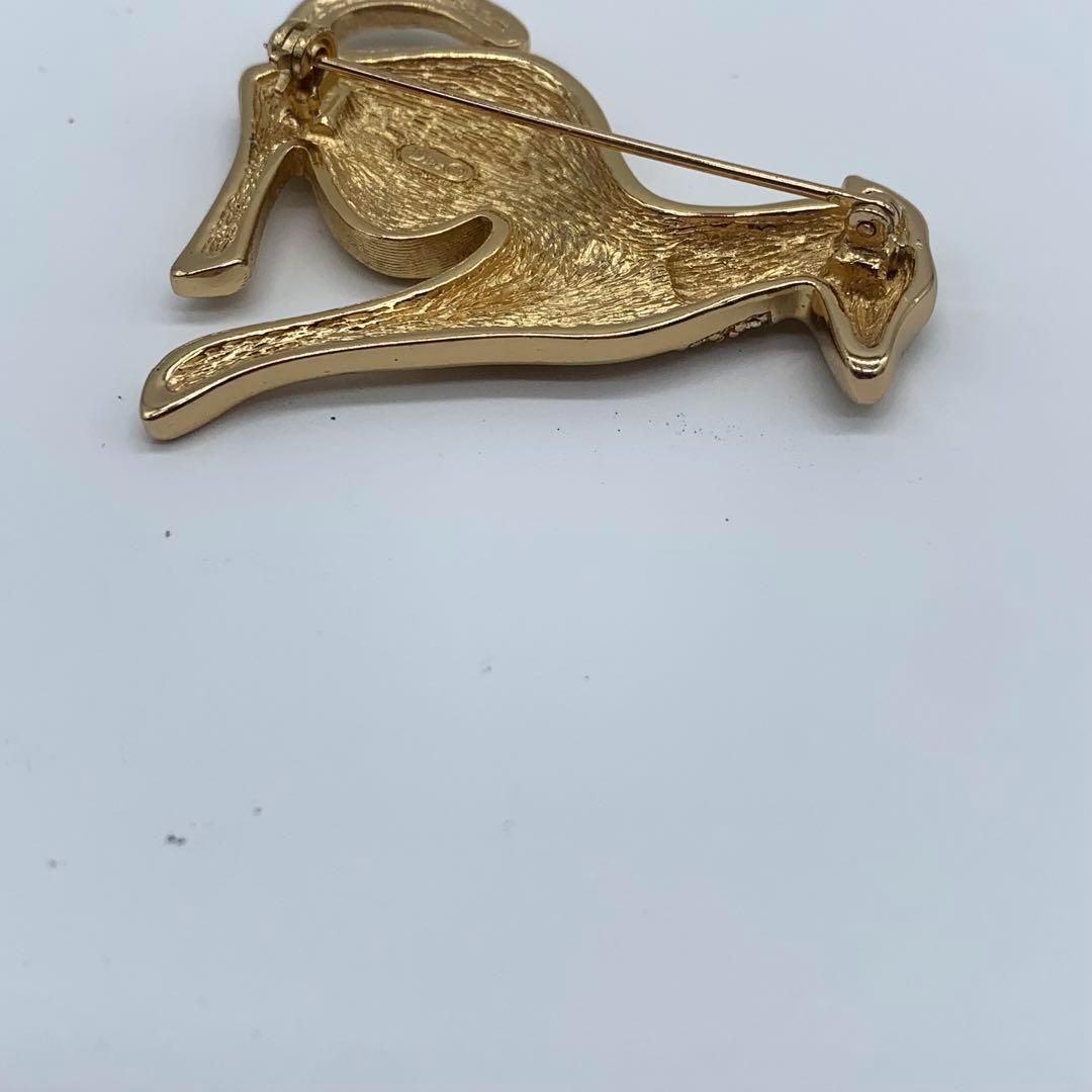 未使用級美品 超希少 クリスチャンディオール 犬 ブローチ ラインストーン