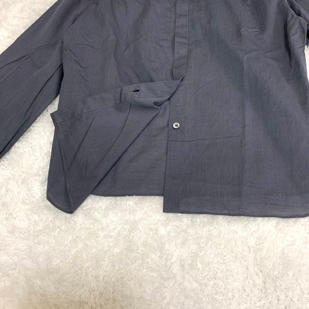 マーガレットハウエル フリル襟シャツ ブラウス グレー サイズ3