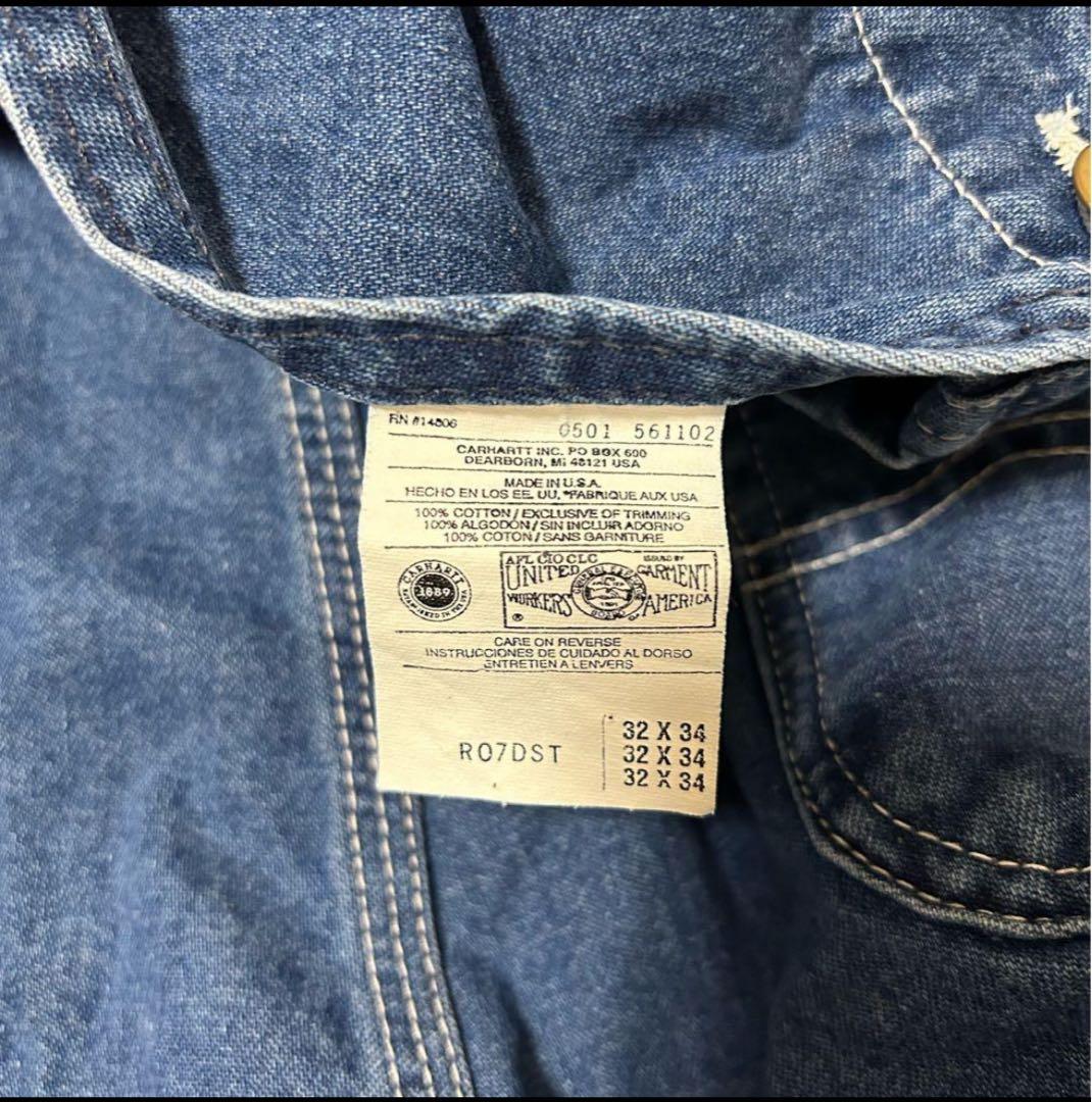 Carhartt デニムオーバーオール 32×34 メンズL アメリカ製