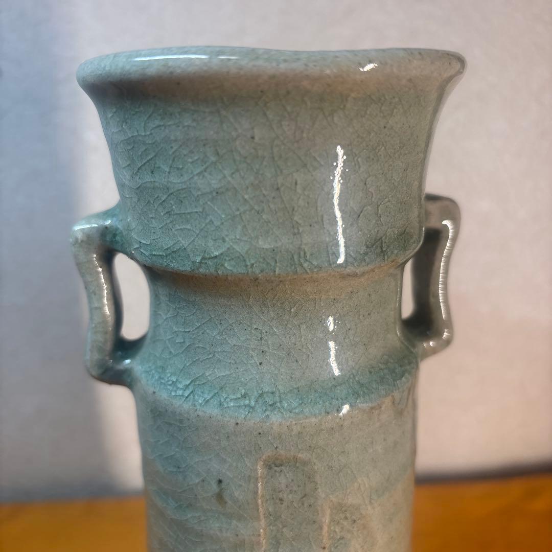 諏訪蘇山　 耳付 花入　 共箱