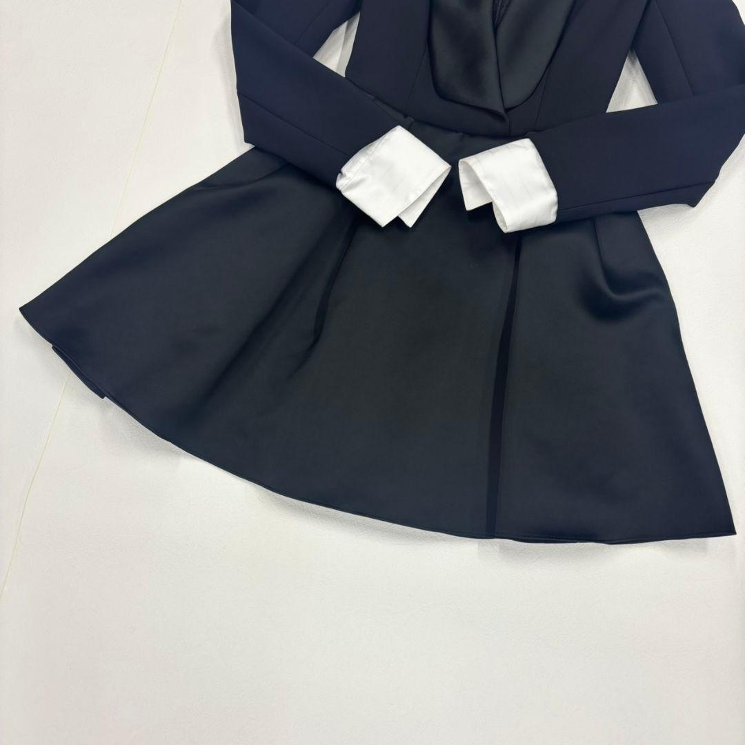 エリザベッタフランキ ミニ ドレス ブラック ミニフレア AB71047E2