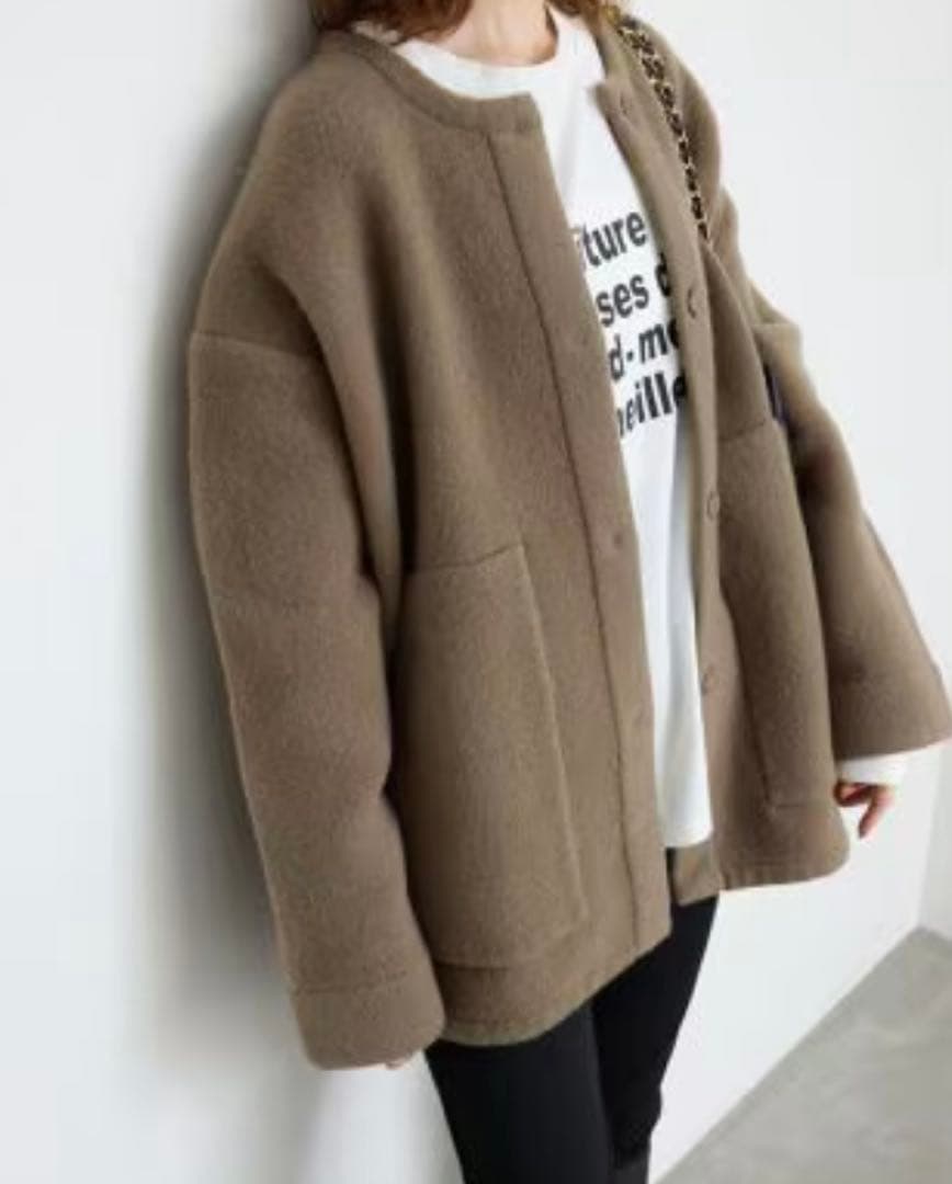 スローブイエナ　ダブルフェイスニットブルゾン