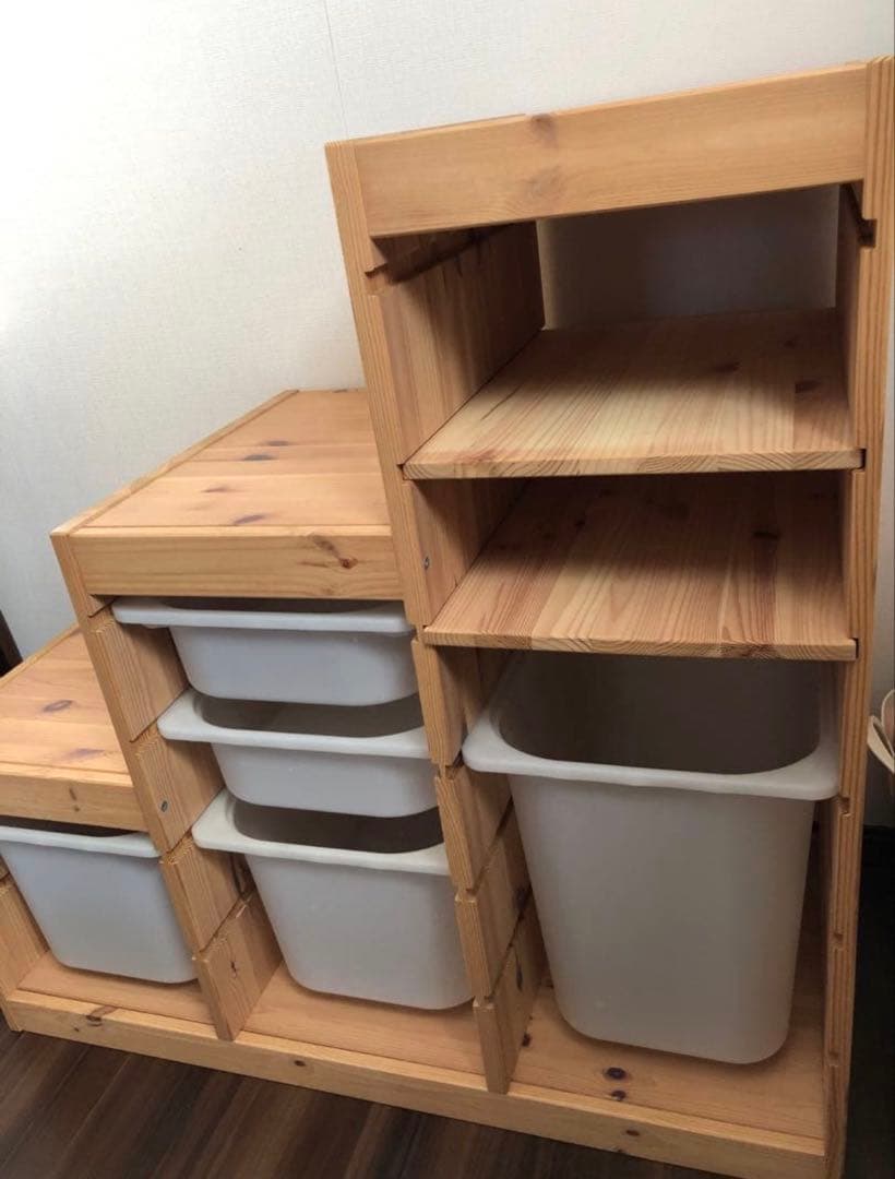 送料込み　IKEA トロファスト　階段　棚板　ケース付き