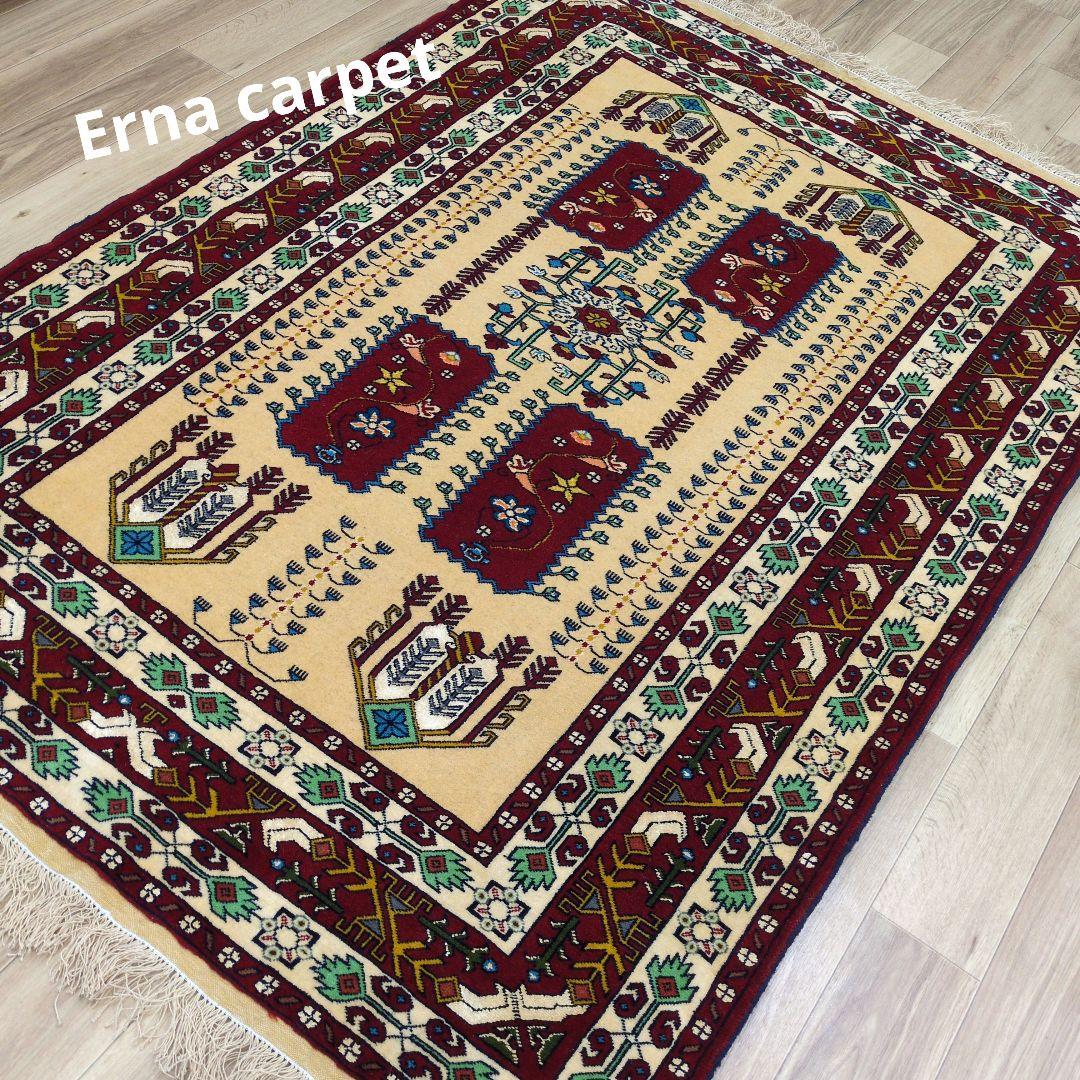 ペルシャ絨毯 新品 192x135 手織り クルド・ グーチャン産 persia