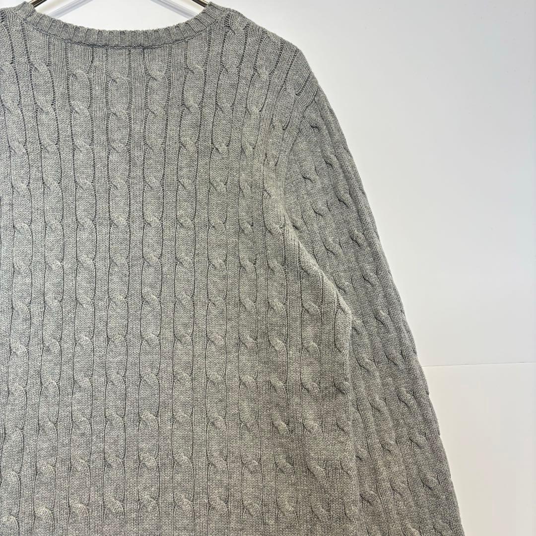 Polo Ralph Lauren グレー ケーブルニット　セーター　XL