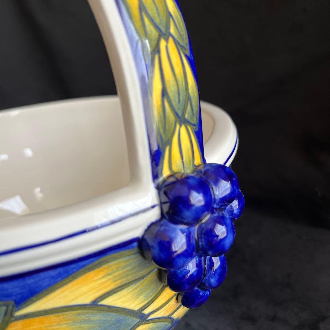 ロイヤルコペンハーゲン ブルーフェザン小鳥ハンドルバスケット