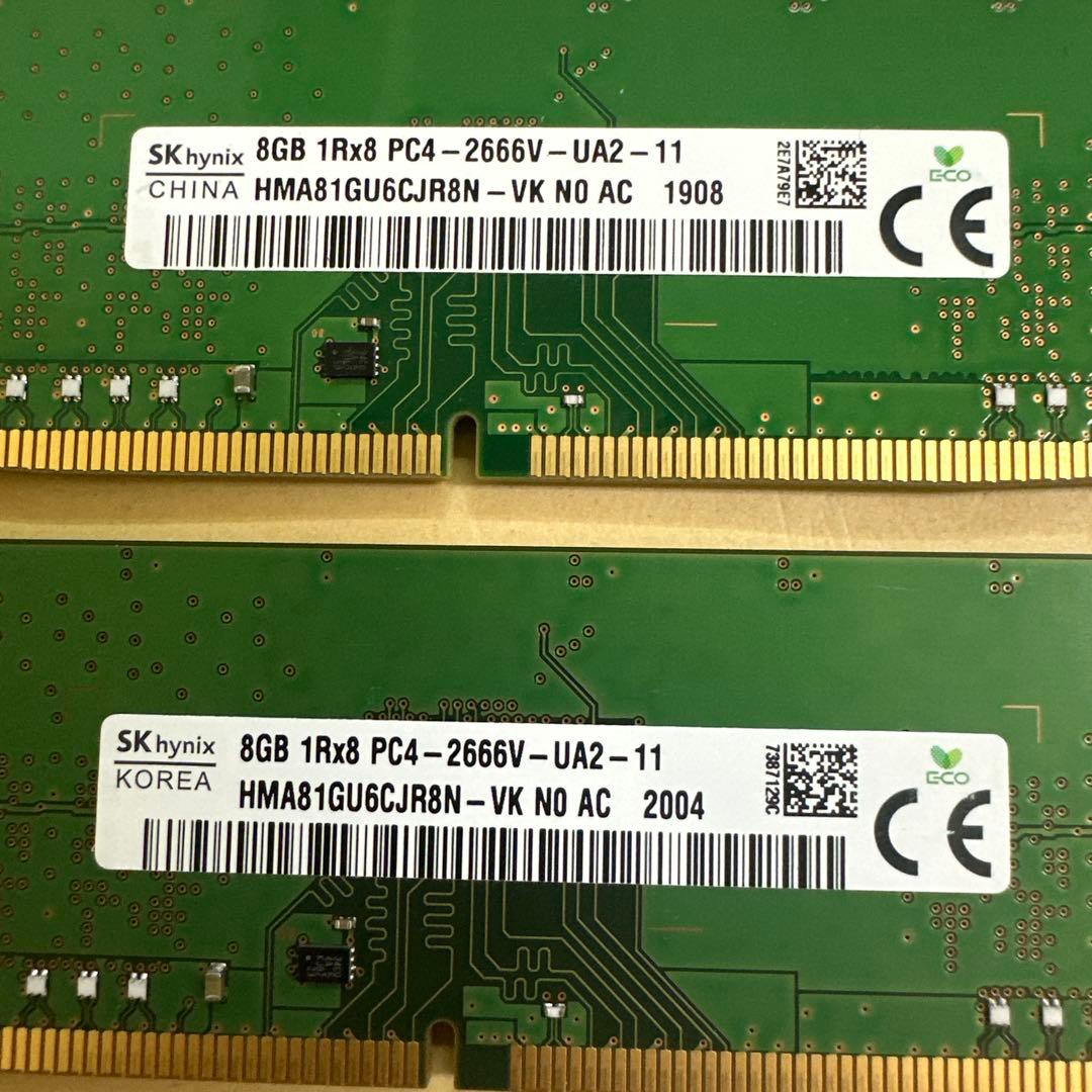 22. 各社DDR4　16GB　（8GB*2）