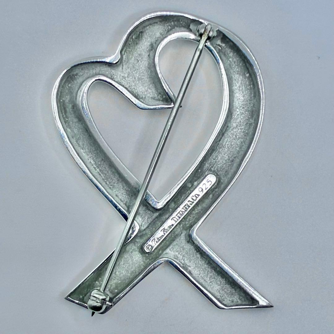 【保存袋付き】ティファニー　ラビングハート　ブローチ　ラージサイズ　925　美品