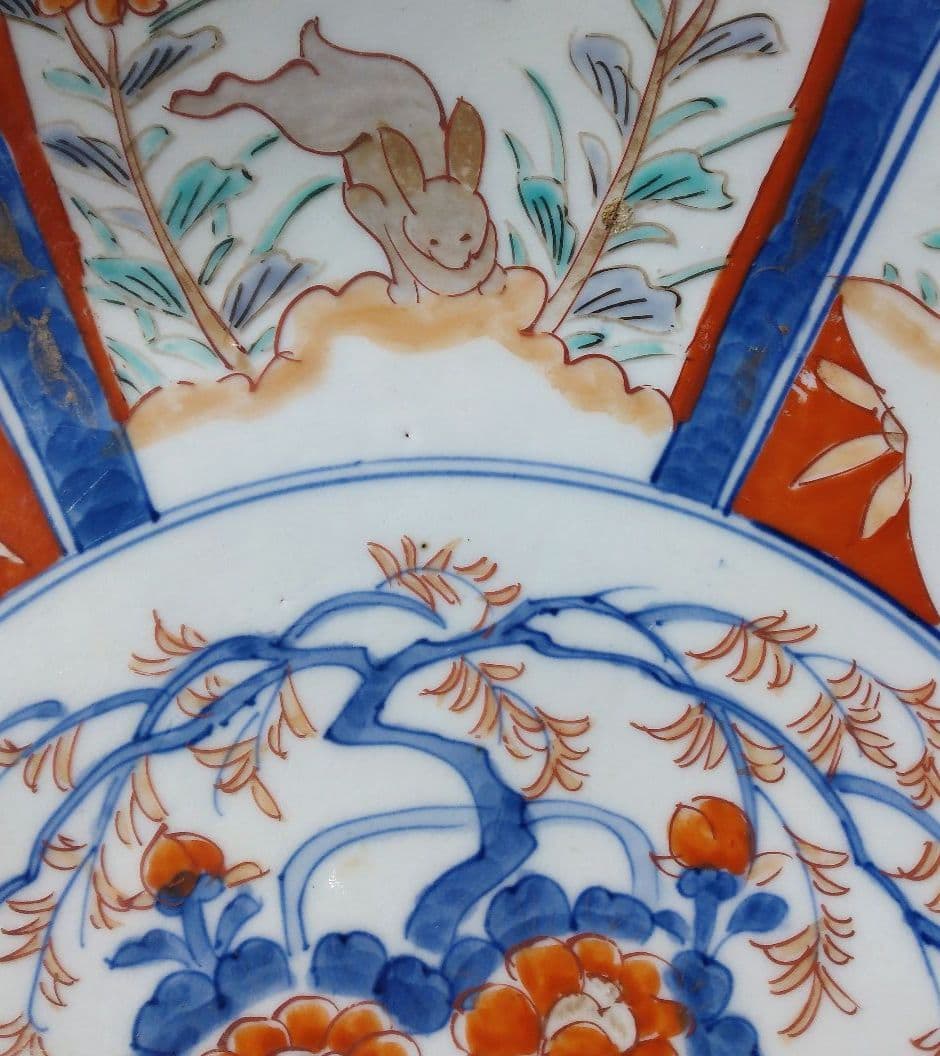 古伊万里　大皿　兎の模様　アンティーク