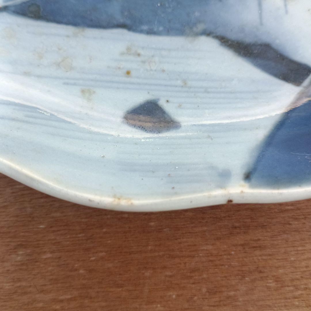 4075)古伊万里　染付皿　1枚　20cm