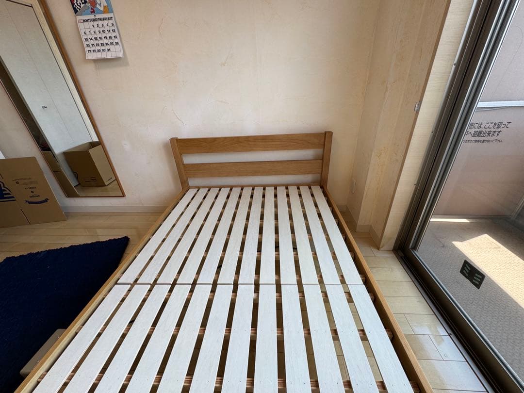 セミダブルベッドフレーム　2023年製 美品　無印良品　オーク材突板