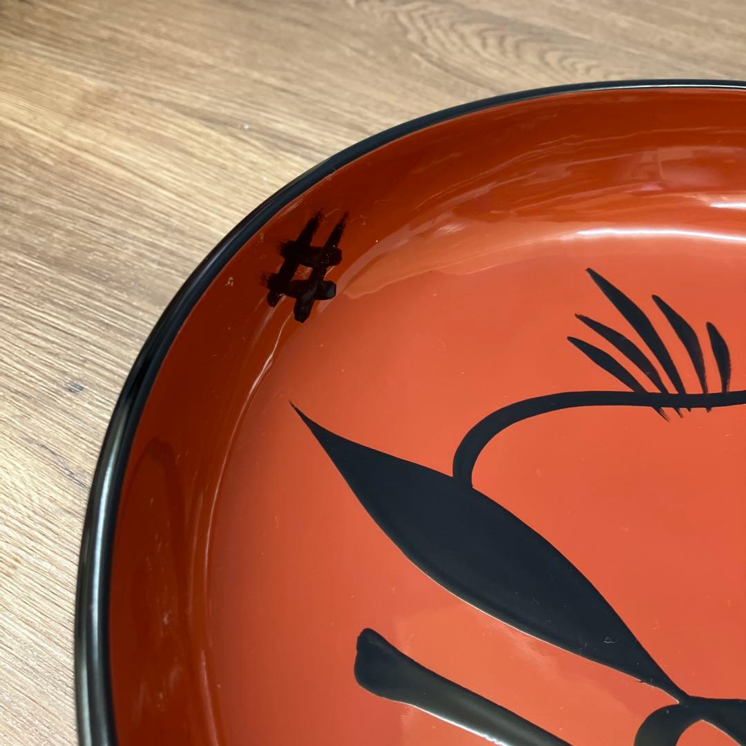 D-5 昭和レトロ 水澤本製 漆器 菓子鉢 平鉢 桃 縁起物 金彩 木製 供物台